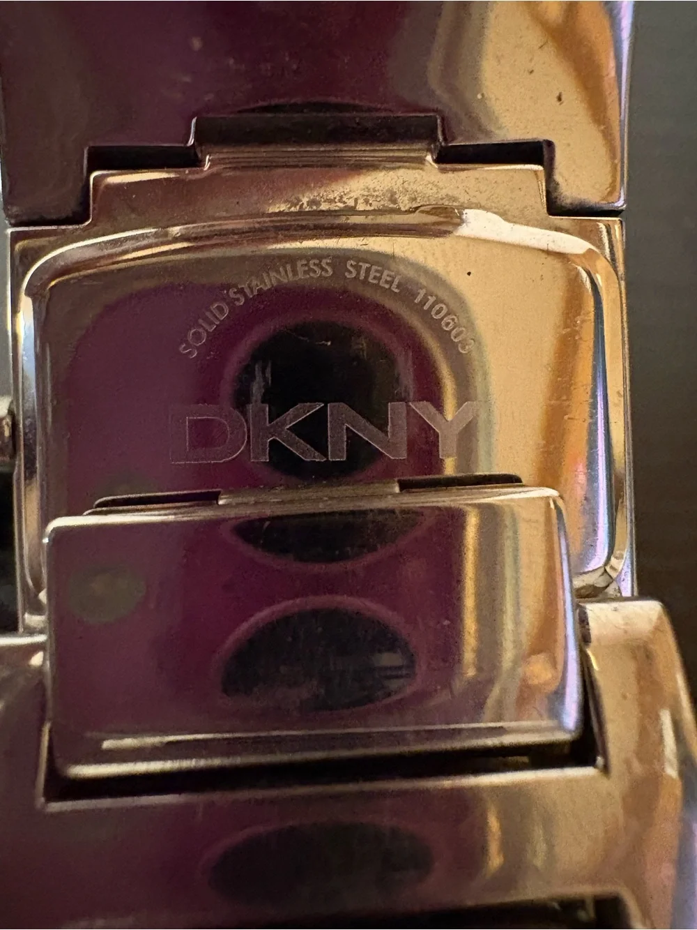 DKNY T10603 Stainless Steel Rectangular Cuff Bracelet Watch Untested